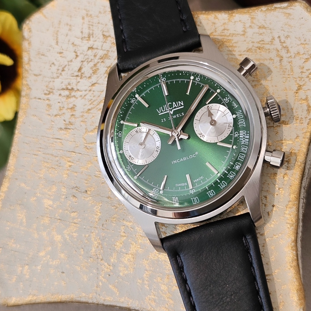 Vulcain 70's Green Chronograph